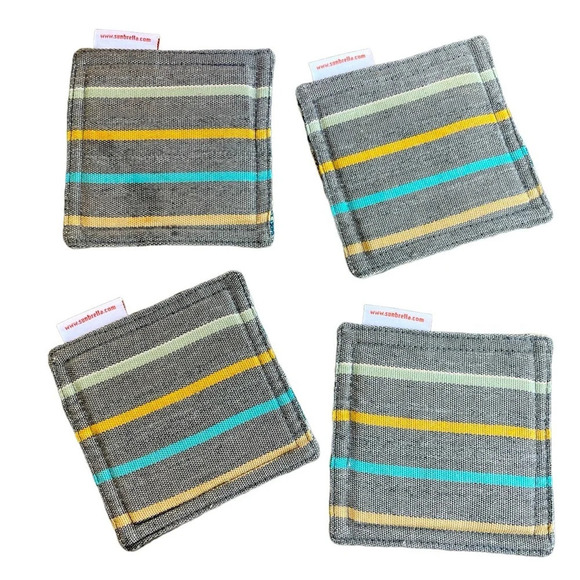 Set of 4 Reversible Sunbrella Coasters - Picture 1 of 6